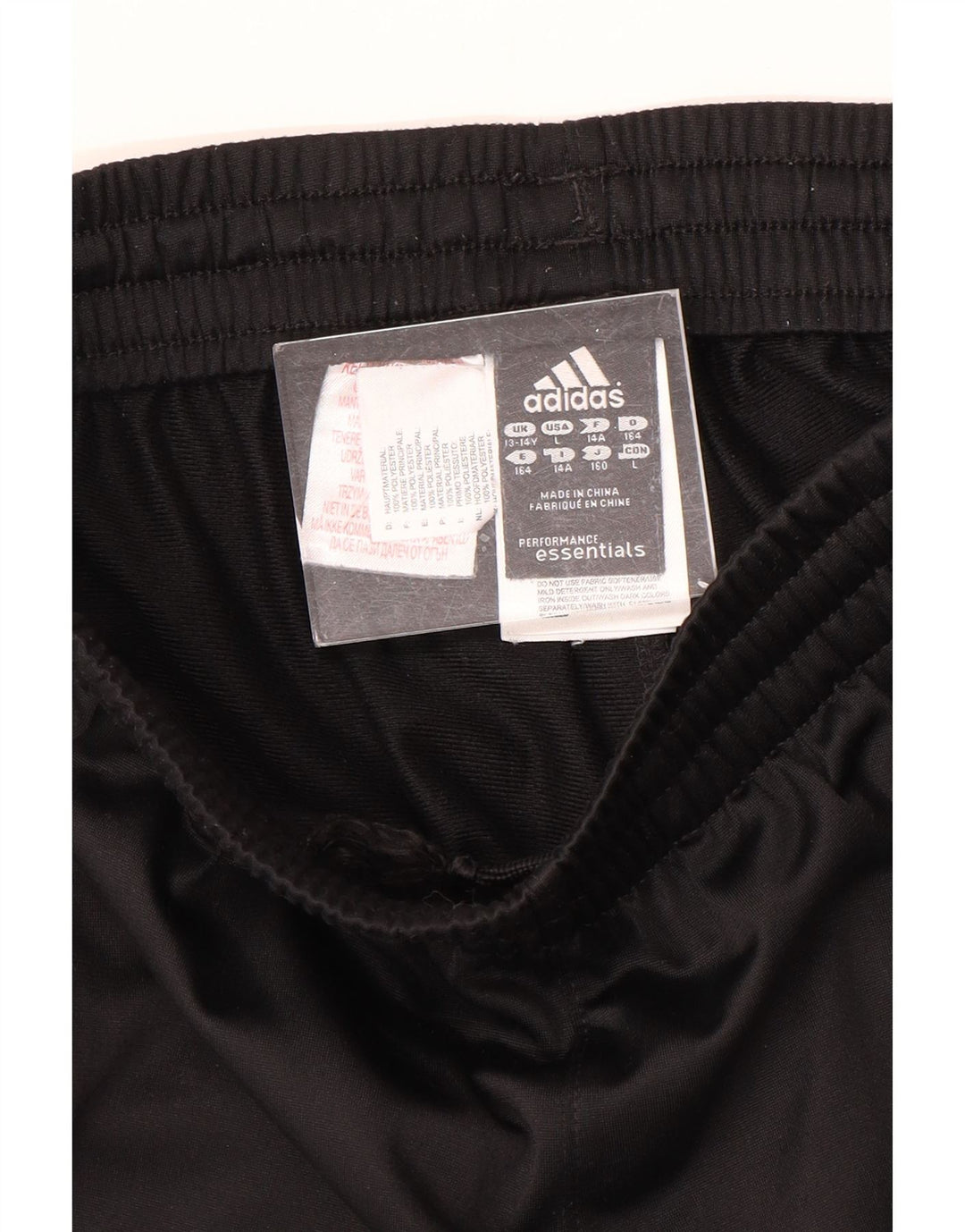 Adidas Boys Tracksuit Trousers Joggers 13-14 Years  Black Polyester
