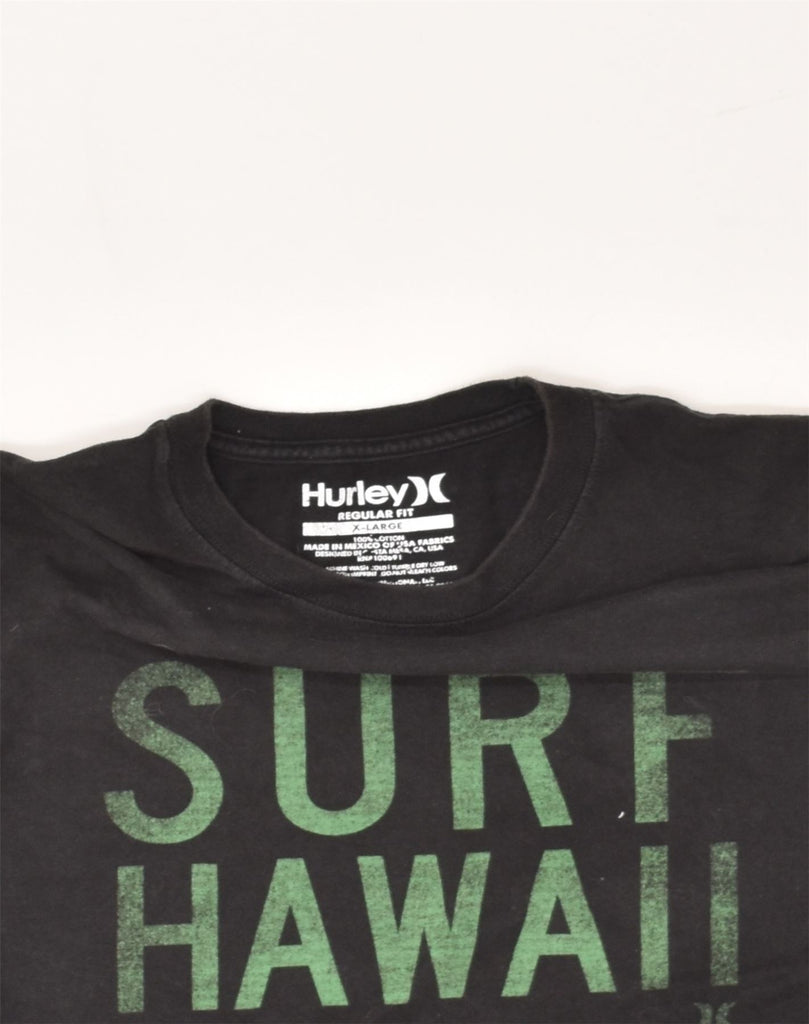 HURLEY Womens Regular Fit Graphic T-Shirt Top UK 18 XL Black Cotton | Vintage Hurley | Thrift | Second-Hand Hurley | Used Clothing | Messina Hembry 