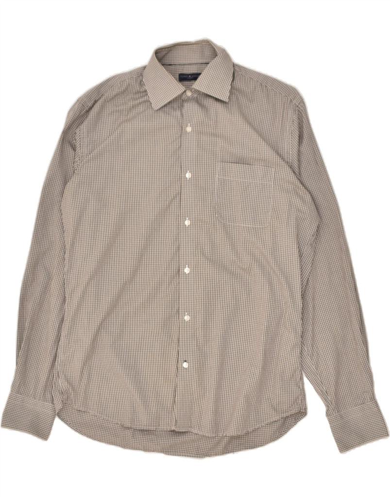 TOMMY HILFIGER Mens Tailored Fit Shirt Size 39 15 1/2 Medium Grey Check | Vintage Tommy Hilfiger | Thrift | Second-Hand Tommy Hilfiger | Used Clothing | Messina Hembry 