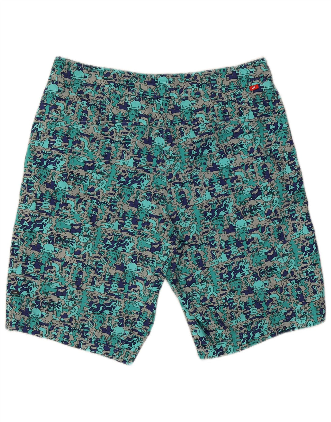 Nike Mens Graphic Cargo Shorts  W34 Large Turquoise Colourblock Polyester