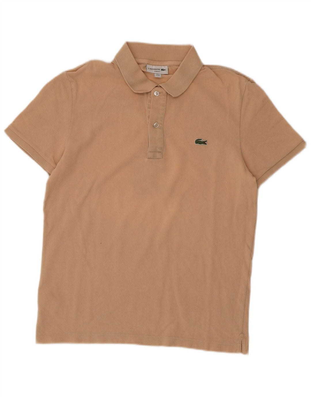 Lacoste Mens Slim Fit Polo Shirt Size 4 Medium Beige Cotton