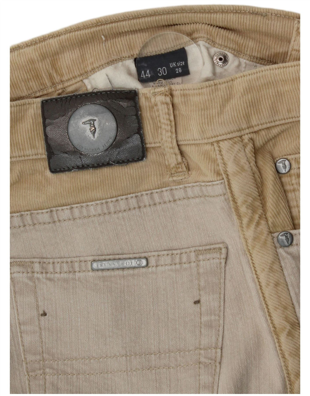 Trussardi Womens Straight Jeans IT 44 Medium W28 L28 Beige Colourblock