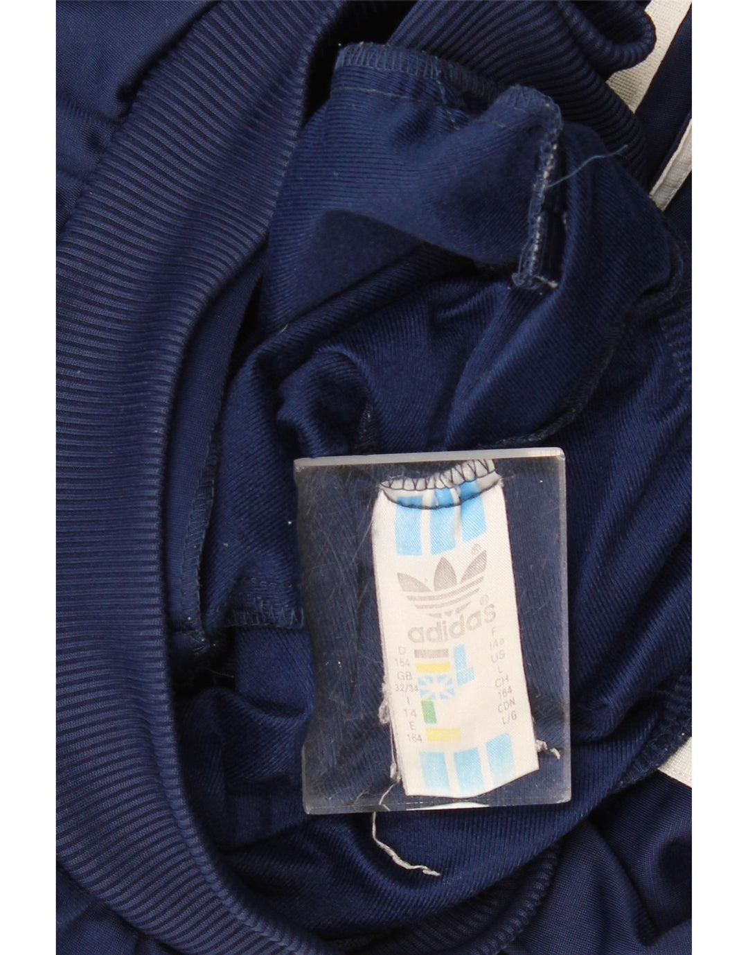 ADIDAS Boys Tracksuit Top Jacket 13-14 Years Navy Blue Polyester