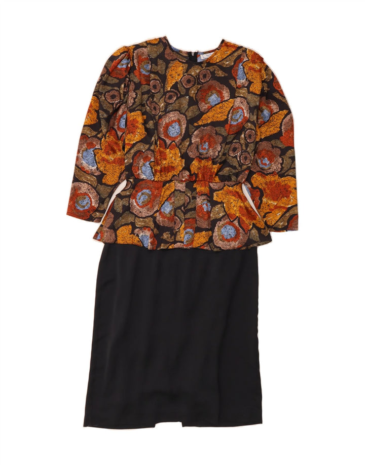 VERA MONT Womens Peplum Dress UK 12 Medium  Multicoloured Floral Vintage Vera Mont and Second-Hand Vera Mont from Messina Hembry 