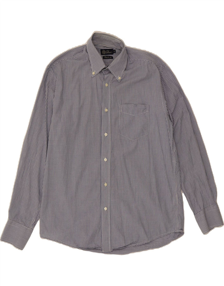 DACK'S Mens Shirt Small Blue Check Cotton Vintage Dack's and Second-Hand Dack's from Messina Hembry 