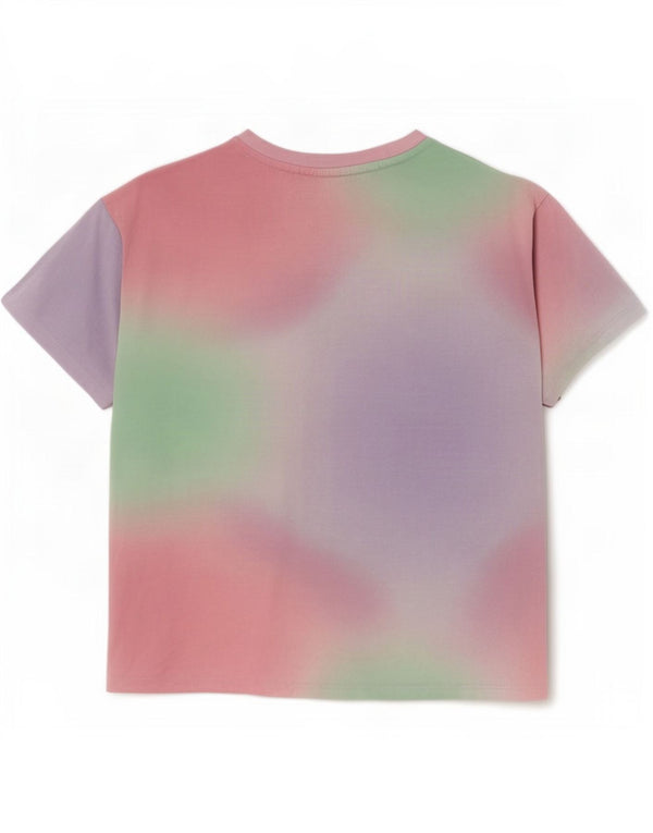Fila Womens Graphic T-Shirt Top UK 6 XS Multicoloured Tie Dye Cotton