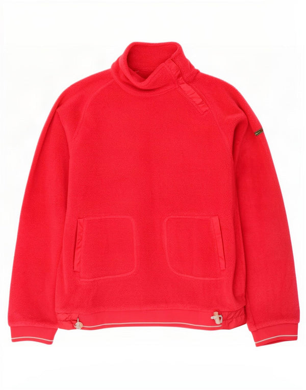 Champion Womens Zip Neck Fleece Jumper UK 16 Large Red Polyester