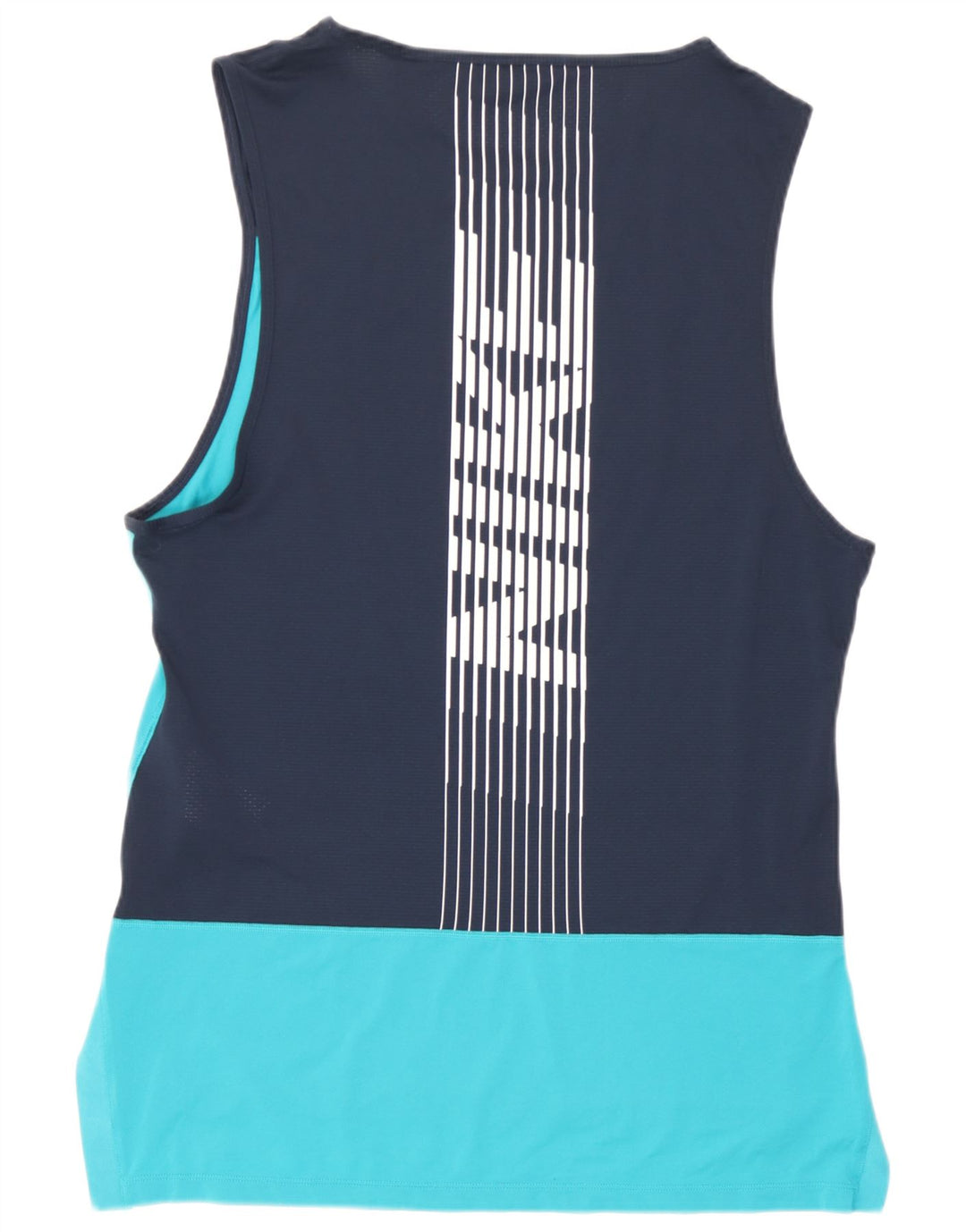 Nike Womens Dri Fit Graphic Vest Top UK 14 Medium Blue Colourblock