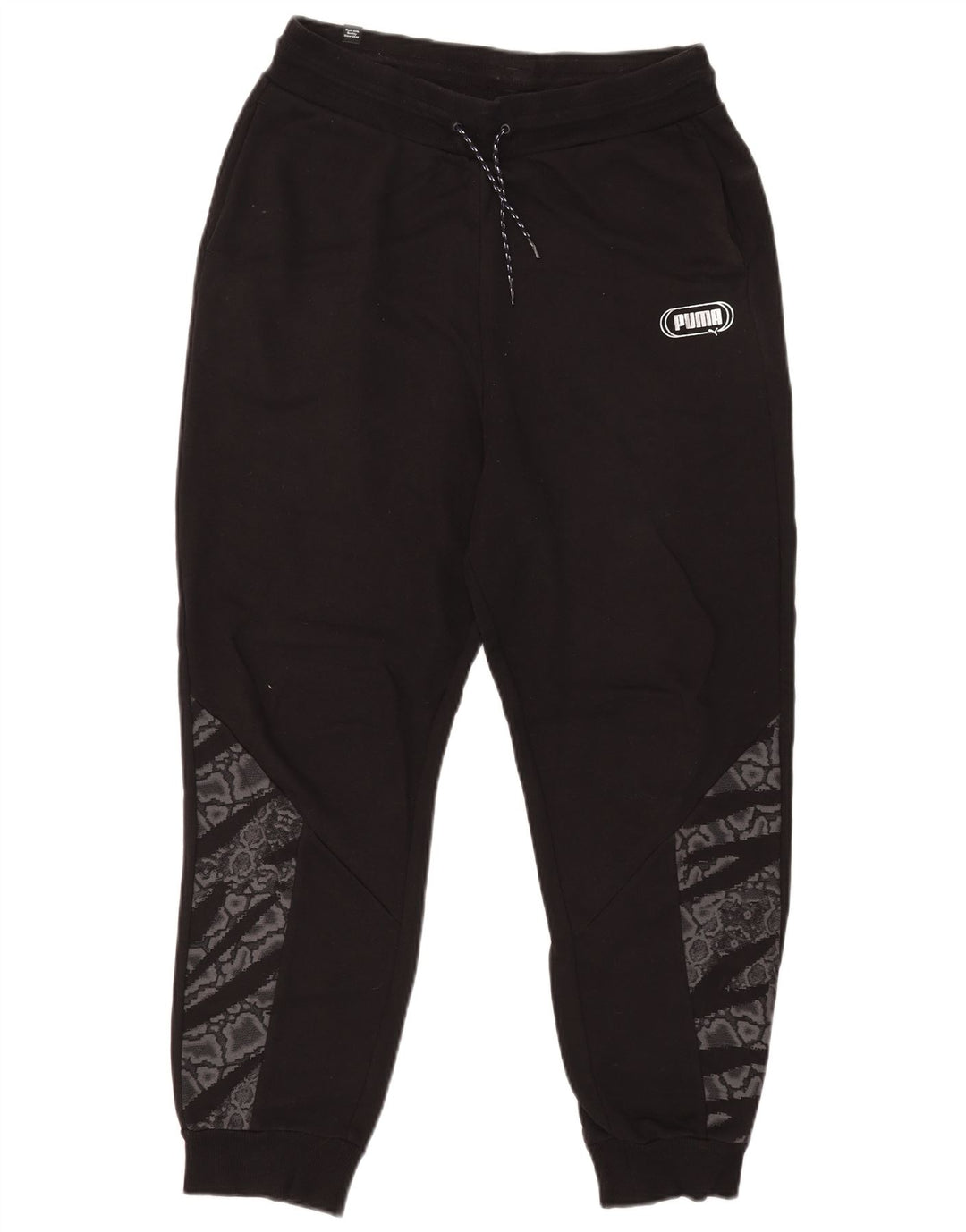Puma Mens Tracksuit Trousers Joggers Medium Black Animal Print
