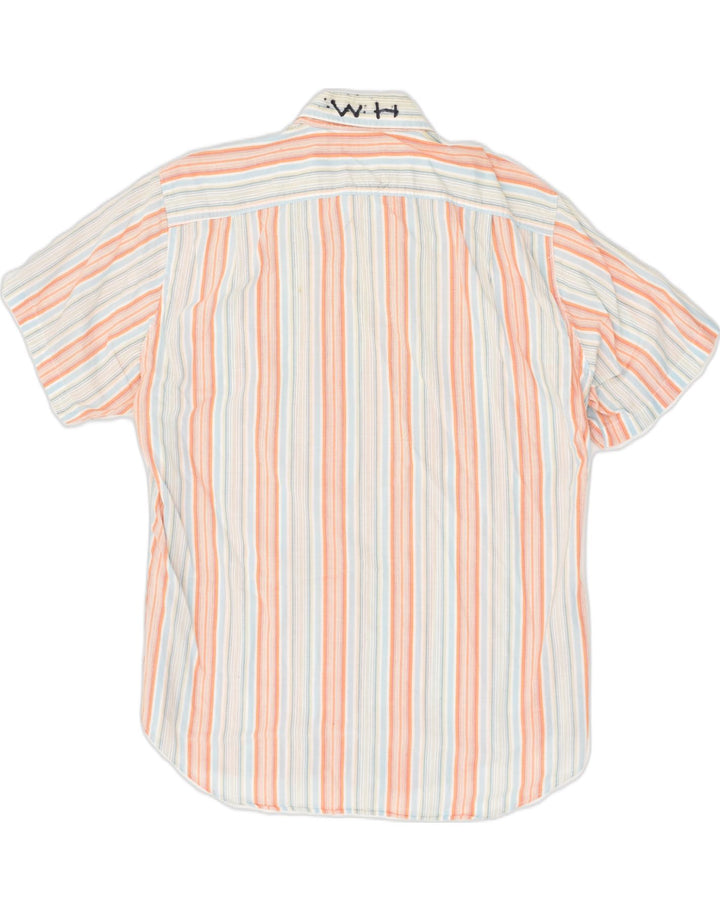 NAUTICA Mens Classic Fit Short Sleeve Shirt Large Multicoloured Striped | Vintage Nautica | Thrift | Second-Hand Nautica | Used Clothing | Messina Hembry 