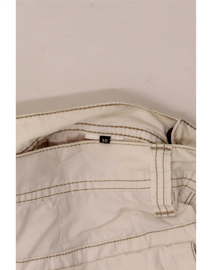 Murphy & Nye Mens Cargo Shorts W30 Medium White