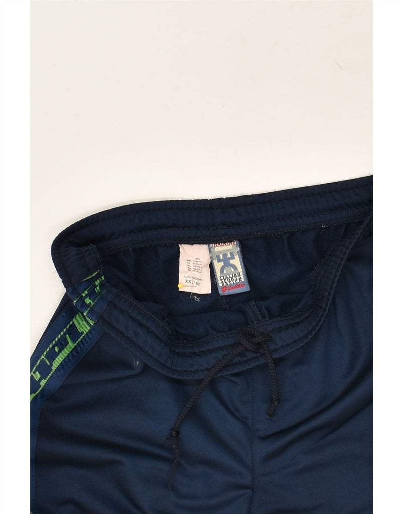 LOTTO Boys Tracksuit Trousers 13-14 Years 2XL Navy Blue Polyester | Vintage Lotto | Thrift | Second-Hand Lotto | Used Clothing | Messina Hembry 