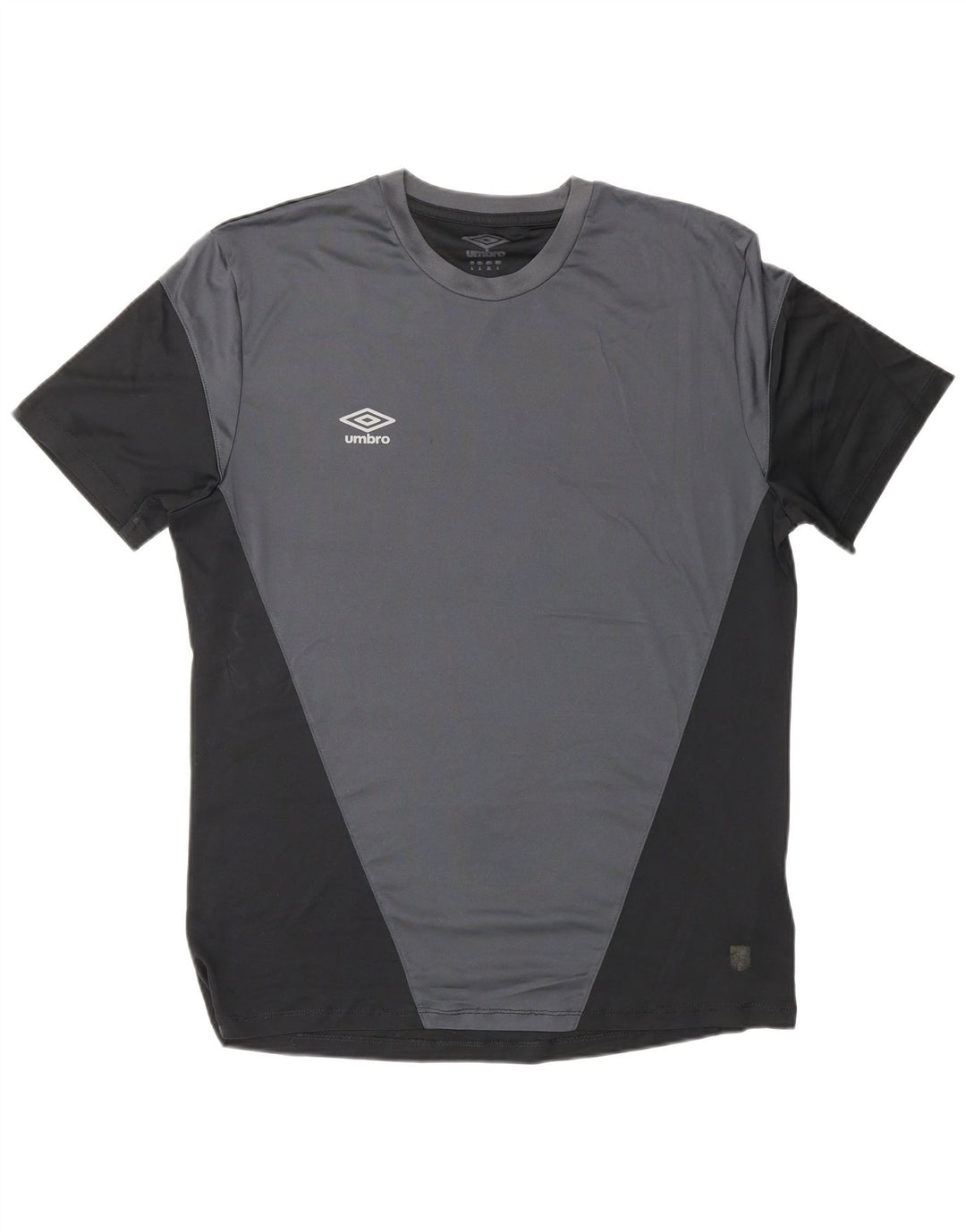 UMBRO Mens T-Shirt Top Large Black Colourblock Polyester