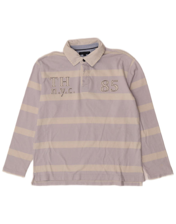 Tommy Hilfiger Boys Graphic Rugby Polo Shirt 13-14 Years Blue Striped