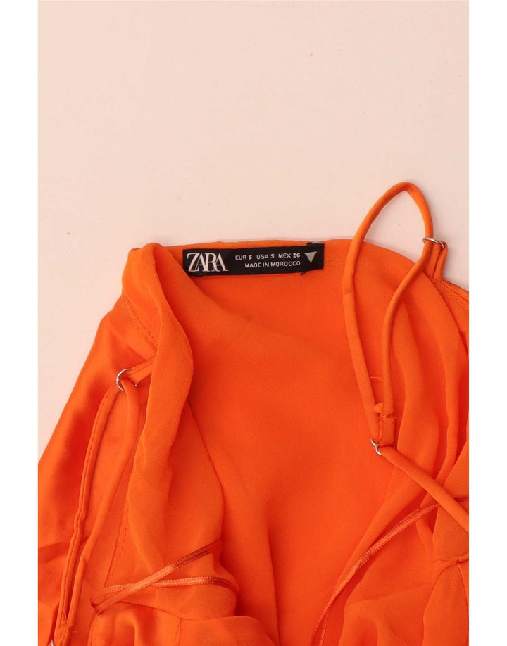 Zara Womens Slip Dress UK 8 Small Orange Polyester