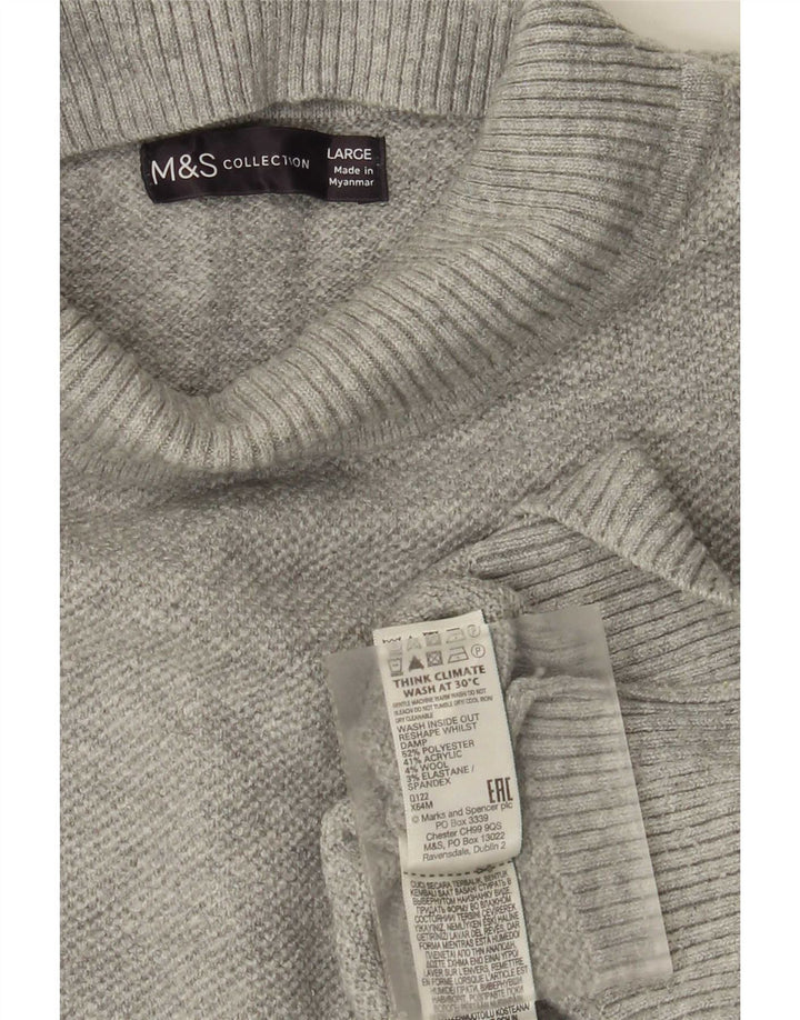 Marks & Spencer Womens Turtle Neck Jumper Sweater UK 16 Large Grey