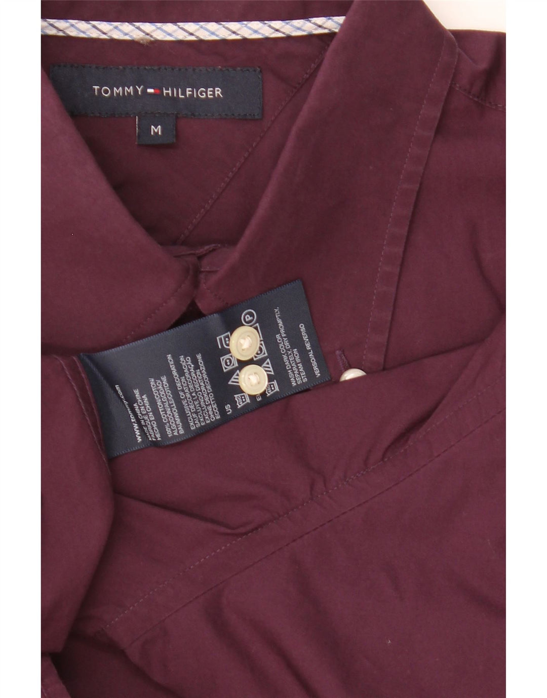 Tommy Hilfiger Mens Shirt Medium Purple Cotton