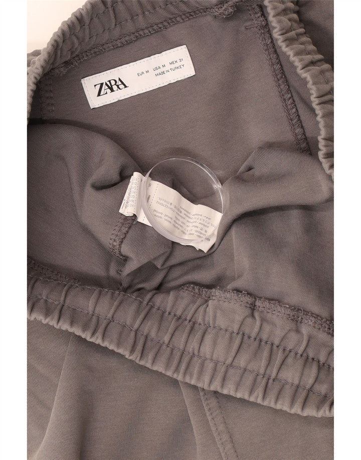 Zara Mens Sport Shorts Medium  Grey Cotton
