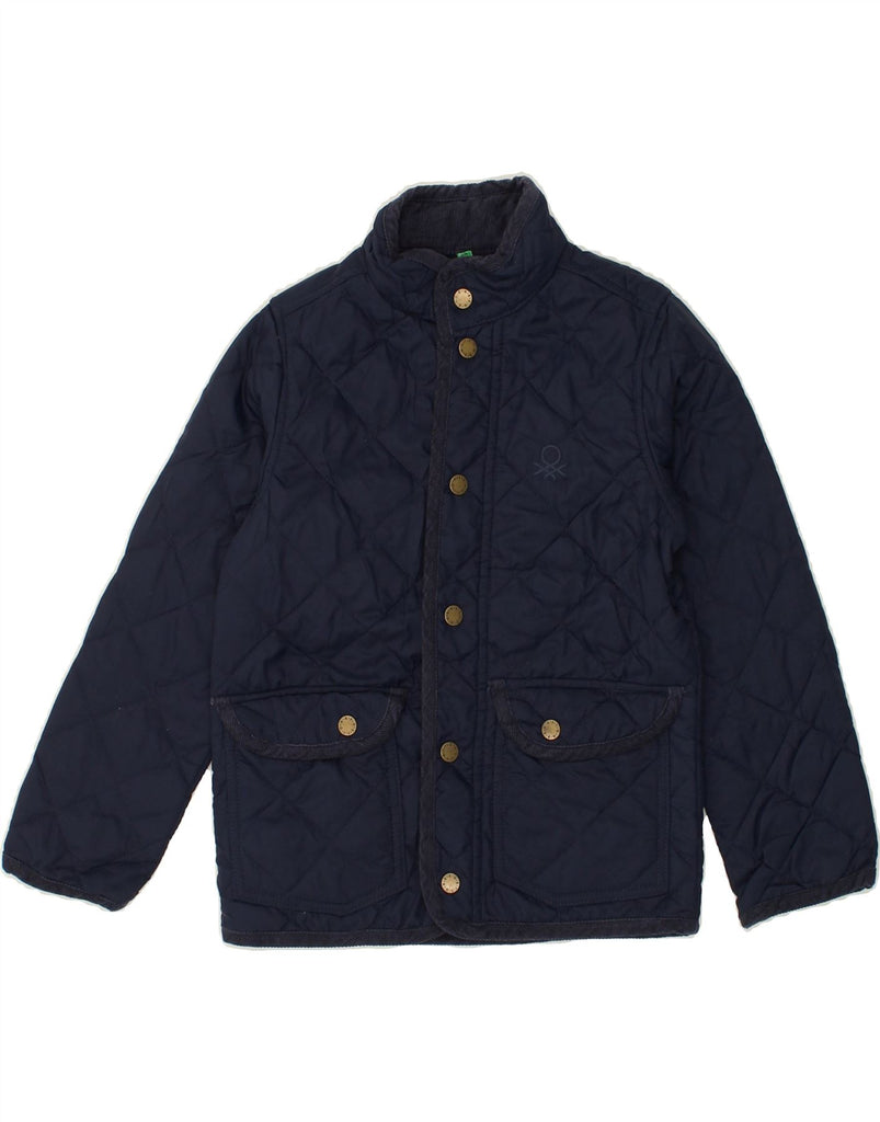 BENETTON Boys Quilted Jacket 6-7 Years Small  Navy Blue Polyamide | Vintage Benetton | Thrift | Second-Hand Benetton | Used Clothing | Messina Hembry 