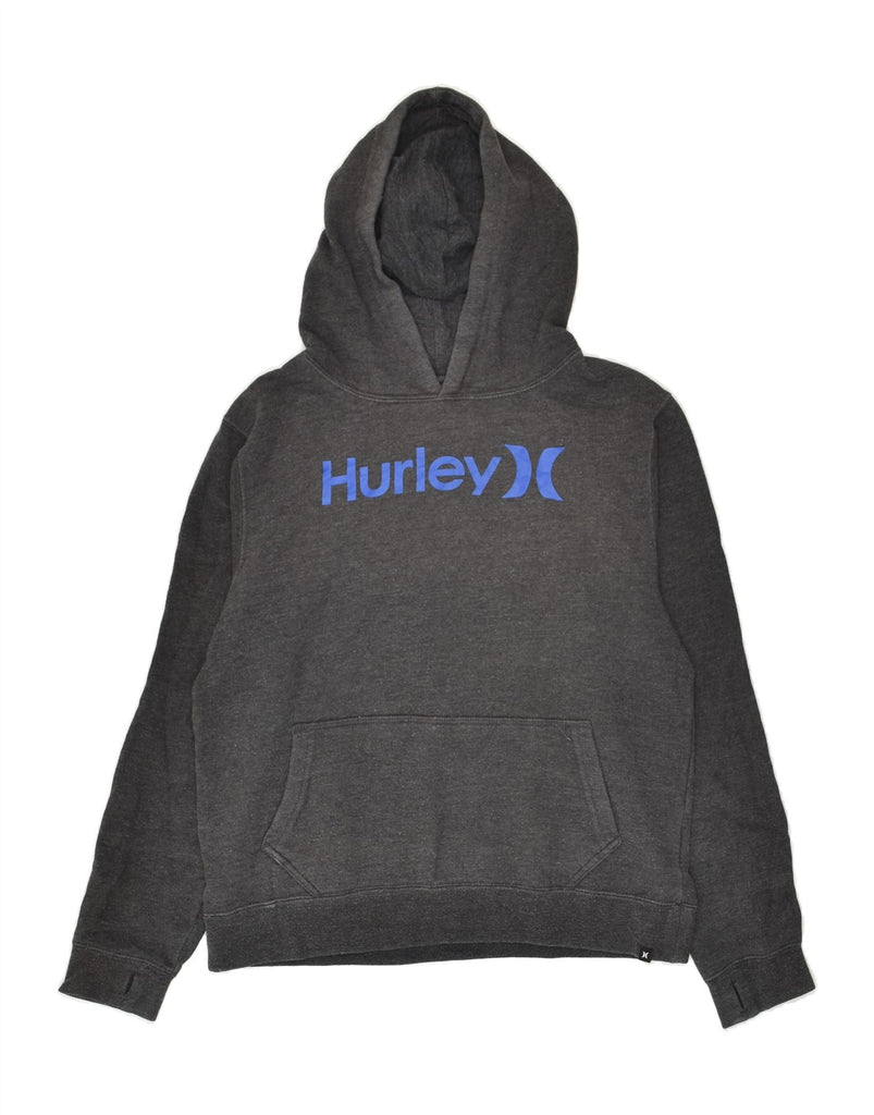 HURLEY Boys Graphic Hoodie Jumper 13-14 Years Grey Cotton | Vintage Hurley | Thrift | Second-Hand Hurley | Used Clothing | Messina Hembry 