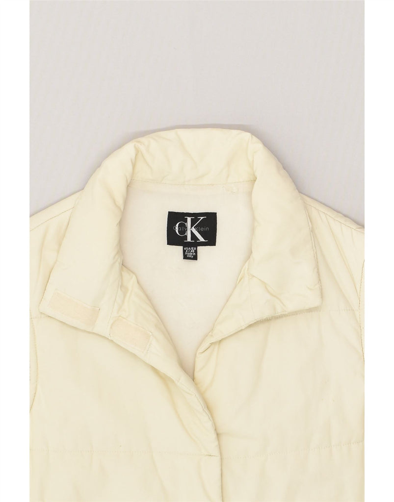 CALVIN KLEIN Womens Padded Gilet EU 40 Medium Off White Polyester | Vintage Calvin Klein | Thrift | Second-Hand Calvin Klein | Used Clothing | Messina Hembry 