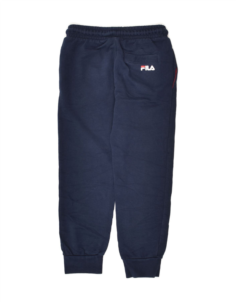 FILA Boys Tracksuit Trousers Joggers 7-8 Years Navy Blue Cotton | Vintage Fila | Thrift | Second-Hand Fila | Used Clothing | Messina Hembry 