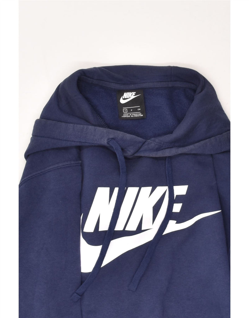 NIKE Mens Graphic Hoodie Jumper Small Blue Cotton | Vintage Nike | Thrift | Second-Hand Nike | Used Clothing | Messina Hembry 