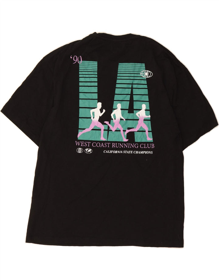 JACK & JONES Mens Graphic T-Shirt Top Medium Black Cotton Vintage Jack & Jones and Second-Hand Jack & Jones from Messina Hembry 