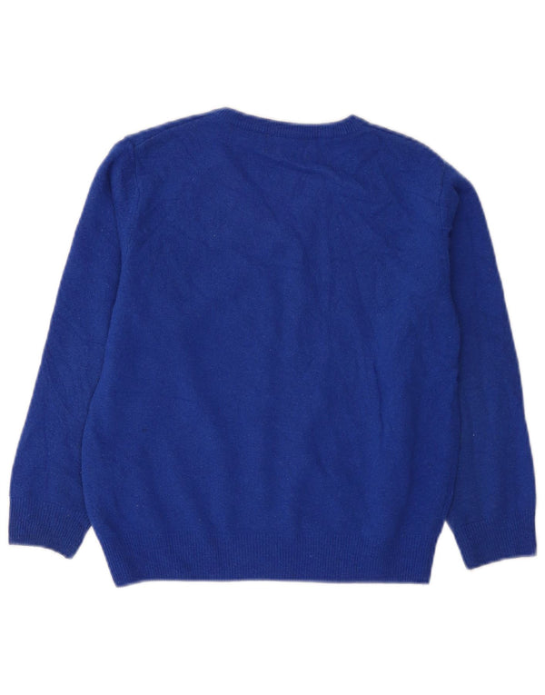 Kappa Boys V-Neck Jumper Sweater 7-8 Years Medium Blue Lambswool