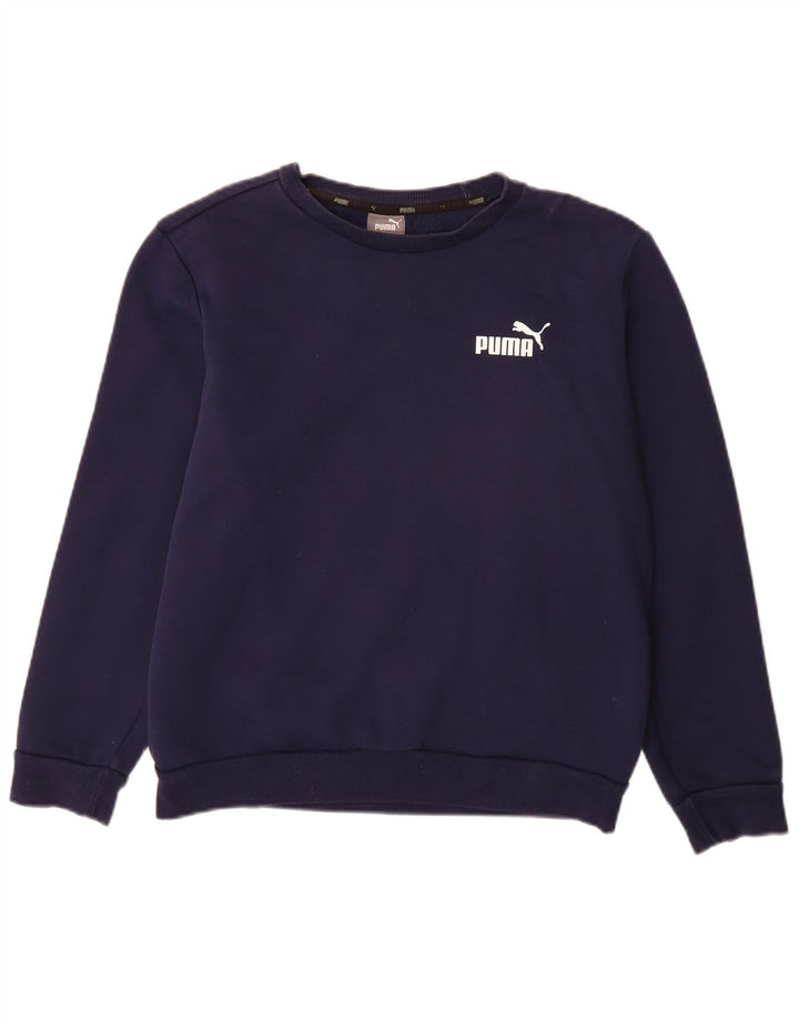 PUMA Mens Sweatshirt Jumper Small Navy Blue Cotton