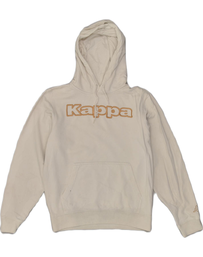 KAPPA Womens Graphic Hoodie Jumper UK 18 XL  White Cotton | Vintage Kappa | Thrift | Second-Hand Kappa | Used Clothing | Messina Hembry 