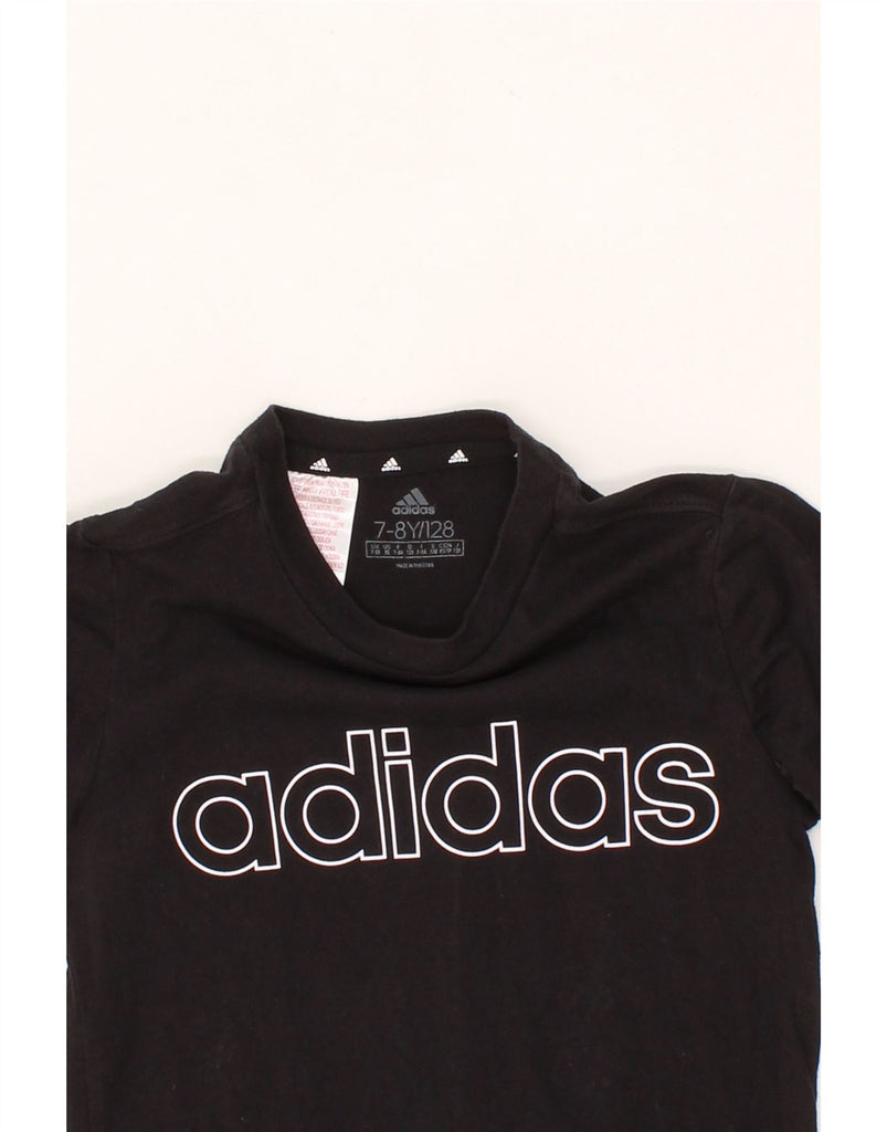 ADIDAS Boys Graphic T-Shirt Top 7-8 Years Black Cotton Vintage Adidas and Second-Hand Adidas from Messina Hembry 