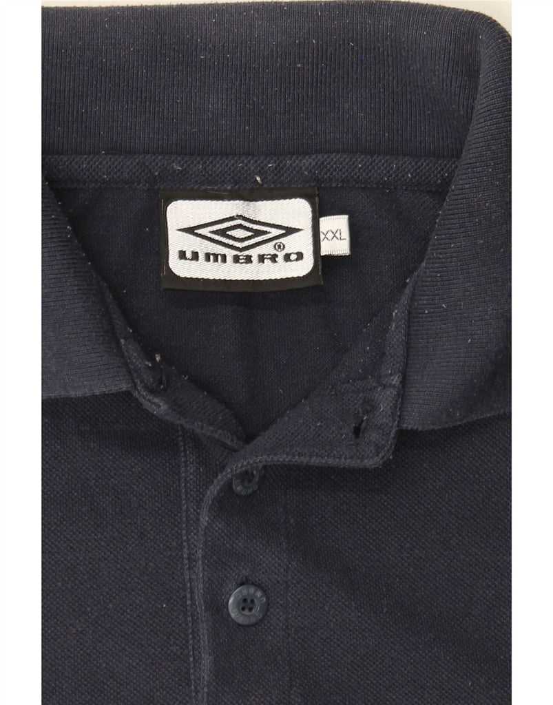 UMBRO Mens Polo Shirt 2XL Navy Blue Polyester Vintage Umbro and Second-Hand Umbro from Messina Hembry 