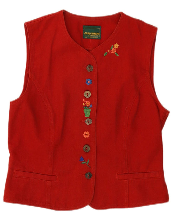 Geiger Womens Waistcoat EU 40 Medium Red Floral