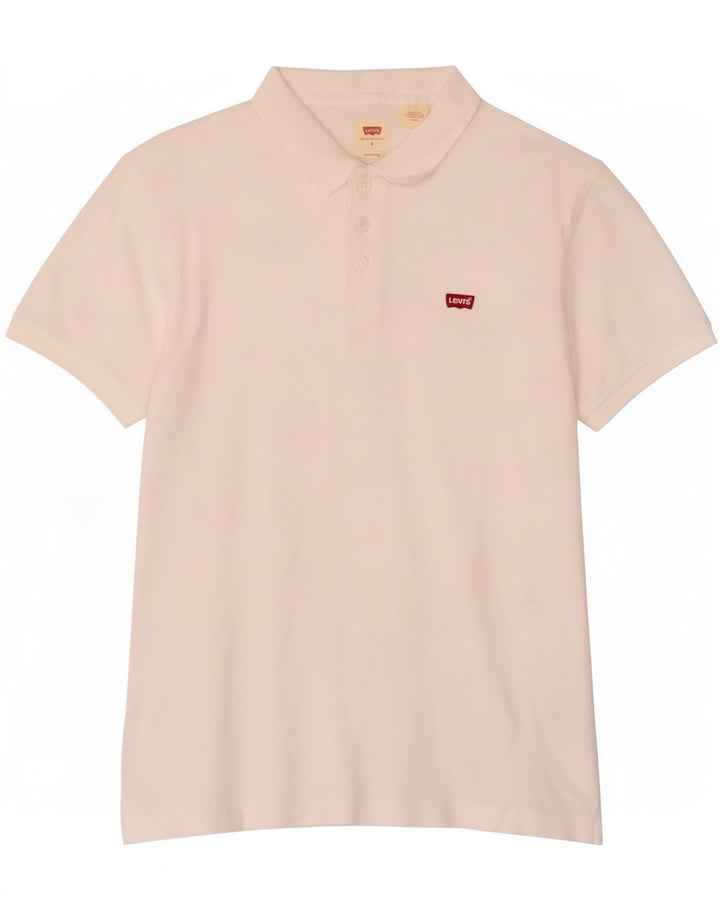 Levi's Mens Standard Polo Shirt Small White Cotton