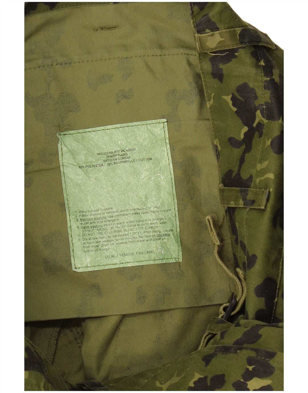 Vintage Mens Straight Cargo Trousers W34 L32 Khaki Camouflage Polyester