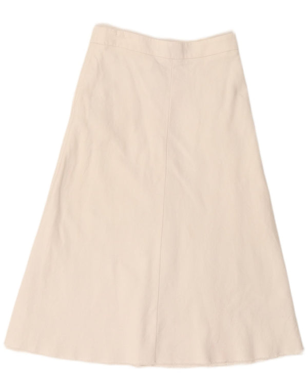 Zara Womens High Waist A-Line Skirt Small W26 White Cotton