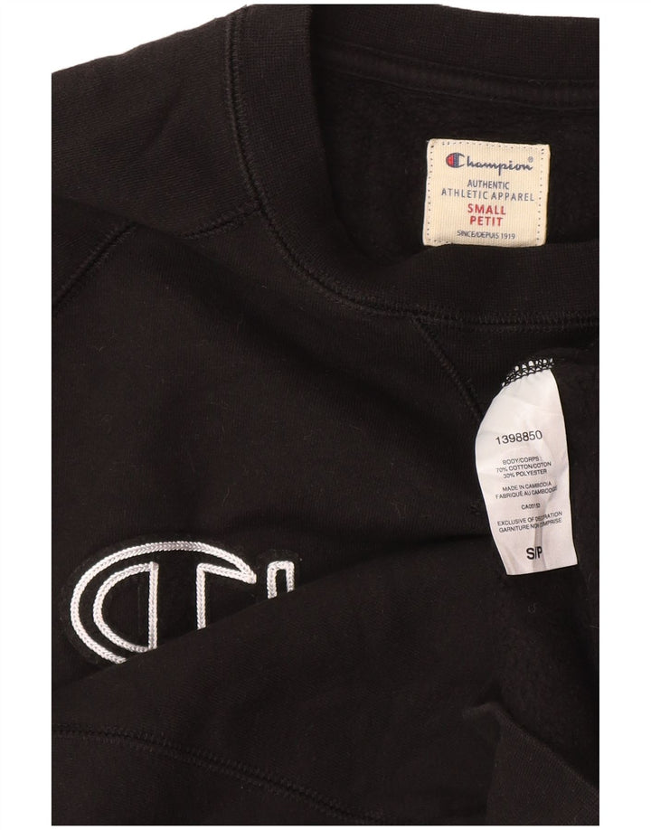 Champion Mens Petit Graphic Sweatshirt Jumper Small Black Cotton