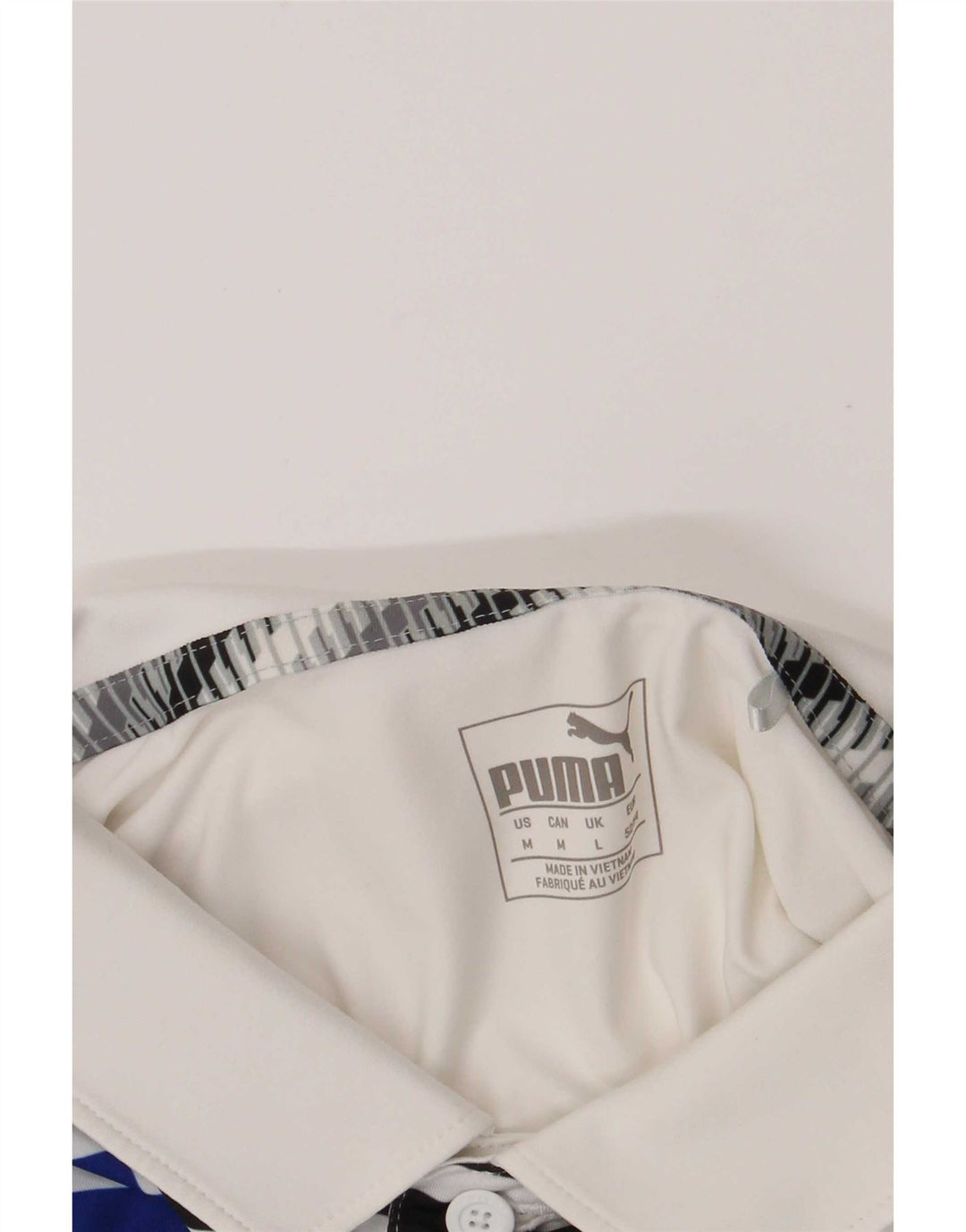 Puma Mens Polo Shirt Medium White Colourblock