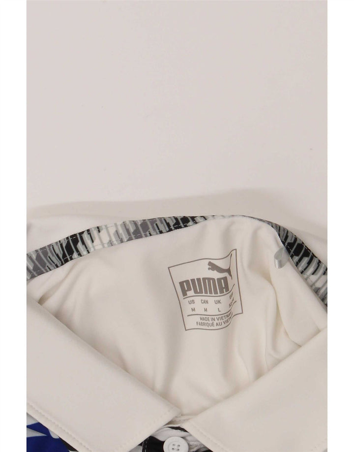 Puma Mens Polo Shirt Medium White Colourblock