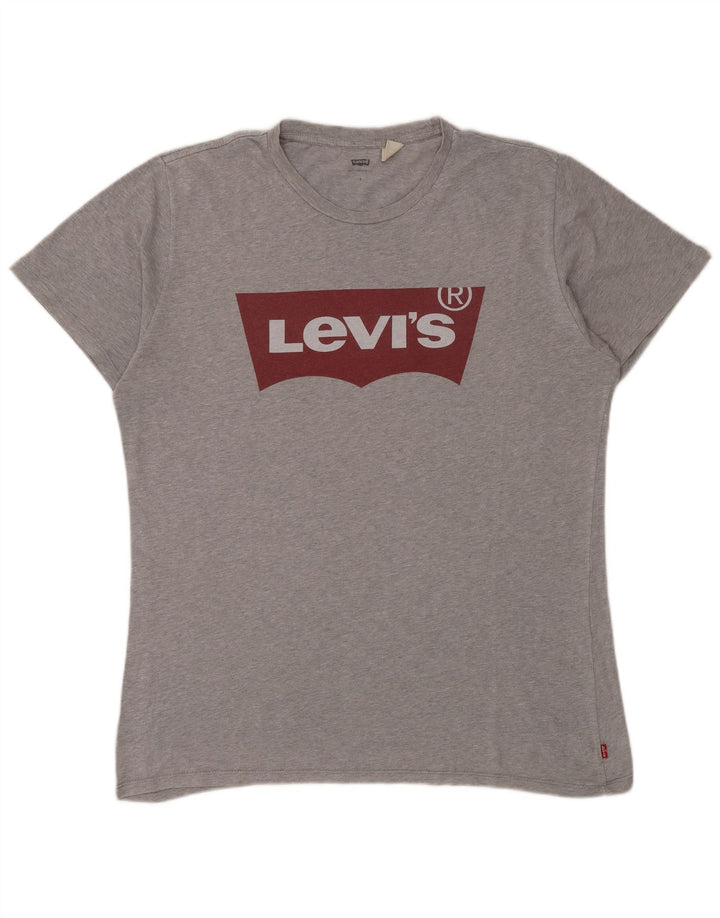 Levi's Mens Graphic T-Shirt Top Large Grey Flecked