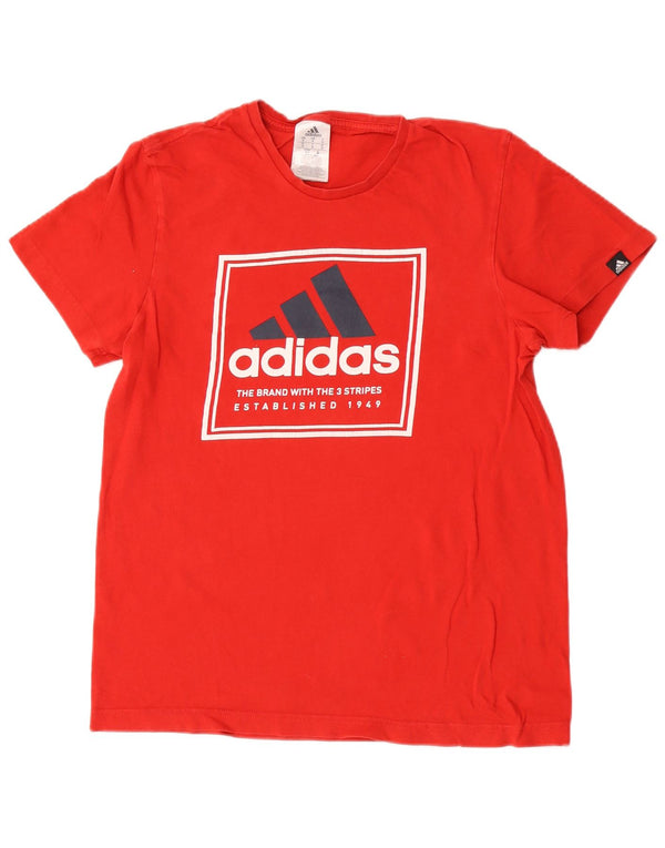 Adidas Mens Graphic T-Shirt Top Small Red Cotton