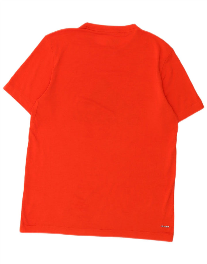 Adidas Boys Climalite Graphic T-Shirt Top 13-14 Years Red Polyester