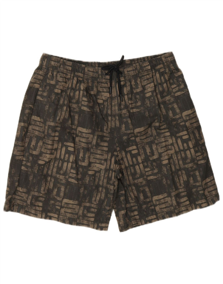 Zara Mens Swimming Shorts Medium Black Geometric Polyester