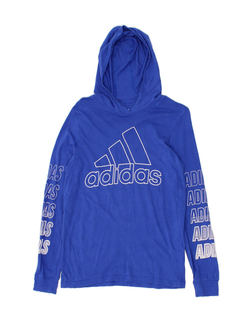 ADIDAS Boys Regular Fit Graphic Top Long Sleeve 14-15 Years Large Blue Vintage Adidas and Second-Hand Adidas from Messina Hembry 