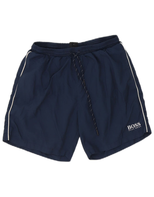 Hugo Boss Mens Swimming Shorts Small Navy Blue Polyester