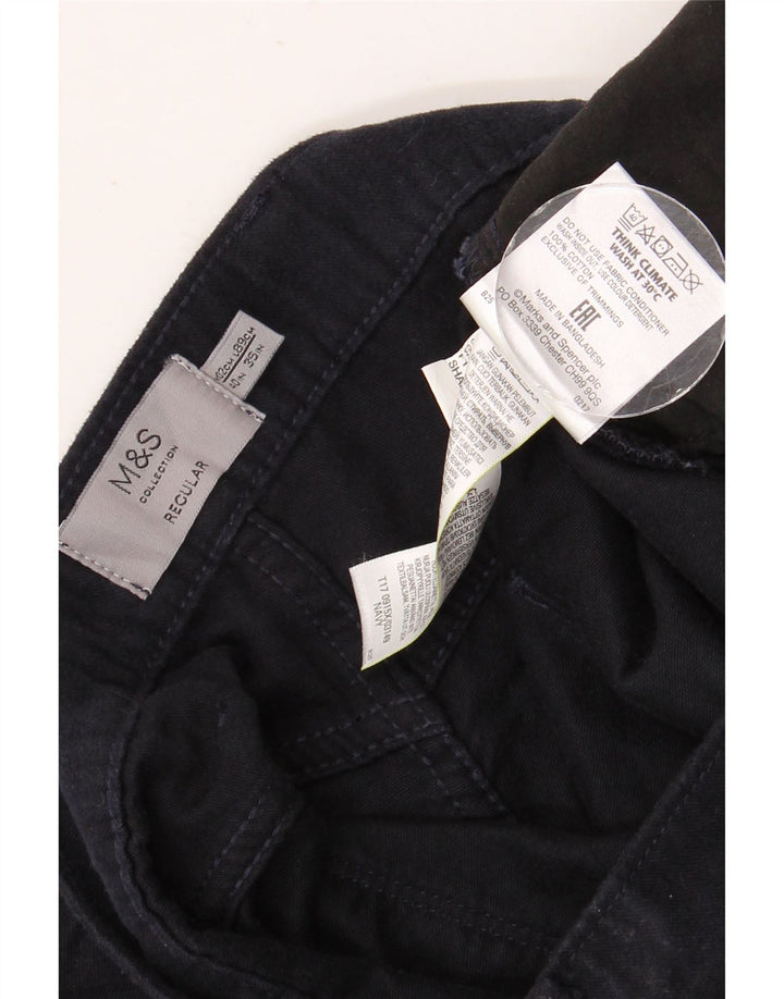 MARKS & SPENCER Mens Regular Fit Straight Jeans W40 L35 Navy Blue Cotton