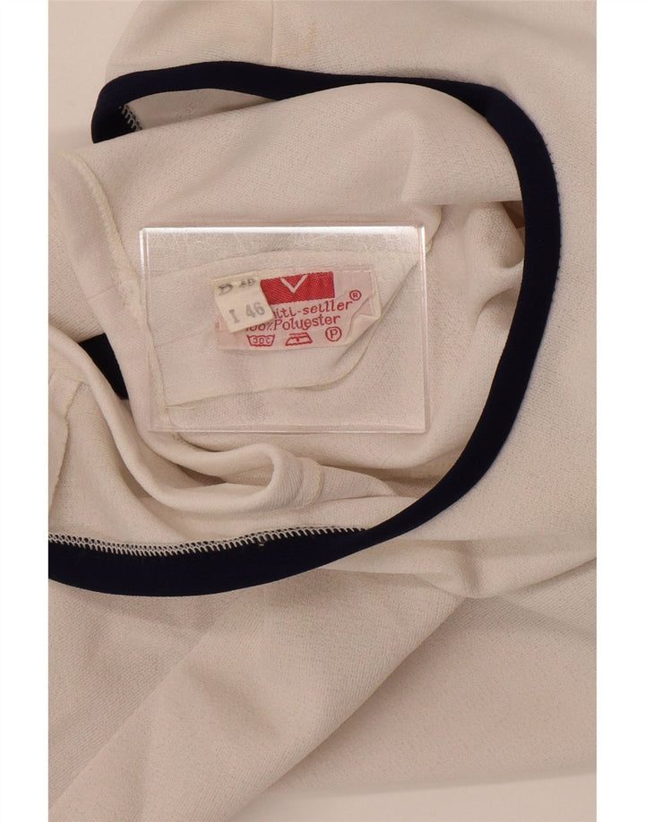 Vintage Womens Sleeveless Blouse Top IT 46 Large White Colourblock