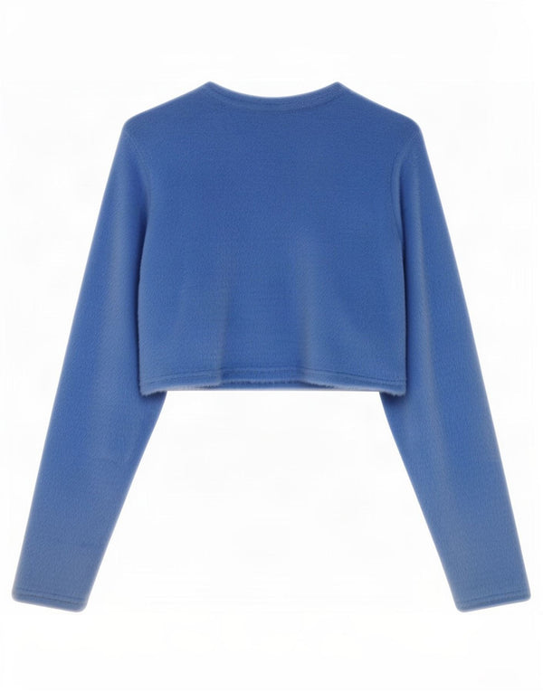 Zara Womens Bolero Jumper UK 10 Small Blue Nylon
