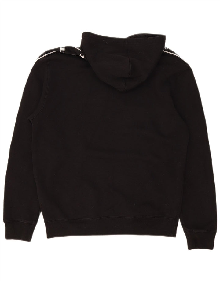 Champion Mens Graphic Hoodie Jumper Medium Black Cotton
